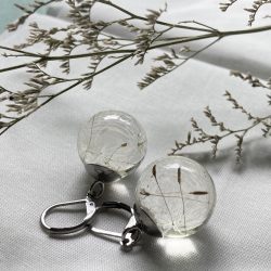19mm Dandelion Seed Sphere Earrings