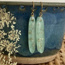 Queen Anne's Lace earrings - Aqua