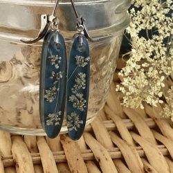Queen Anne's Lace earrings - Wedgewood blue